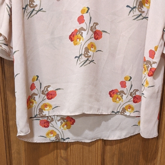Zara Pink Flutter Sleeve Blouse with Ruffled Asymmetrical Design med - Picture 4 of 10